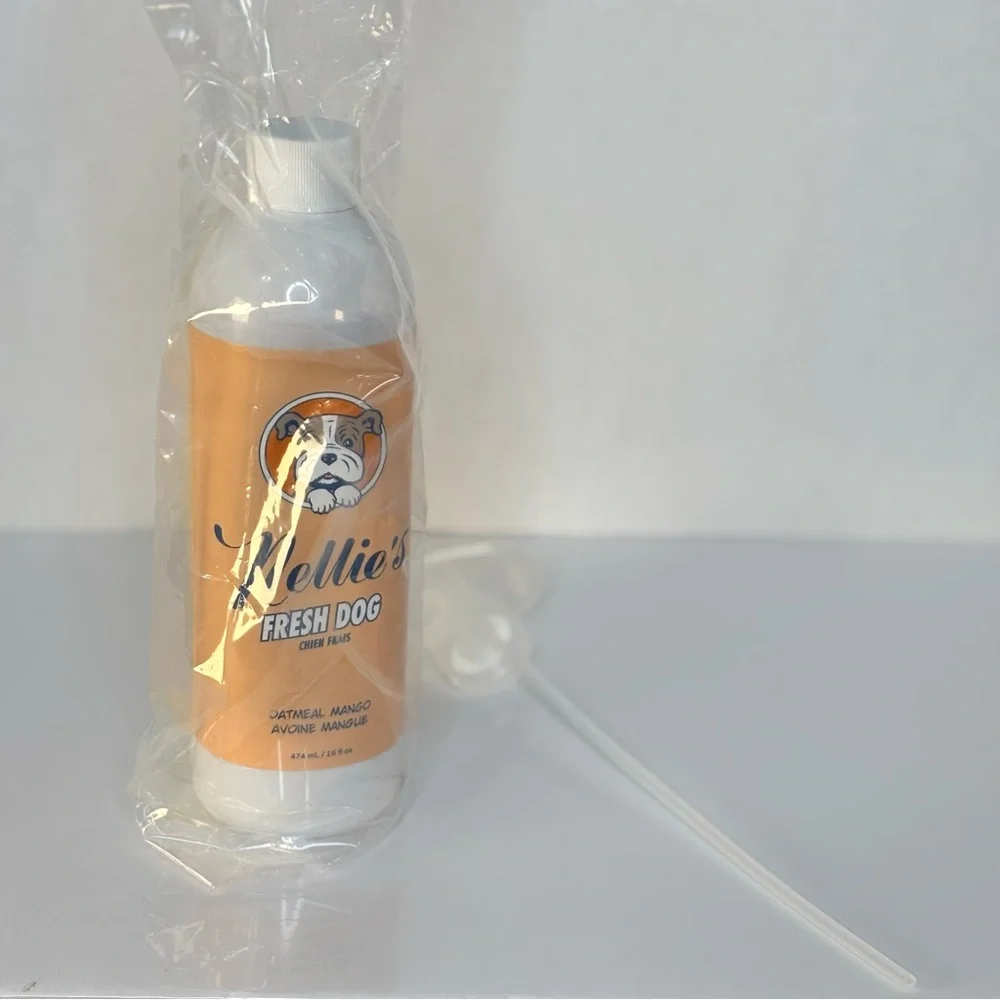 NELLIE’S- Fresh Dog -Oatmeal Mango Spray - Orange & White 16 Fl oz / 474ml